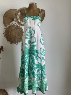 Vestido longo decote quadrado - loja online