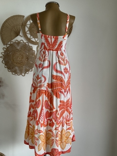 Vestido longuete - ajuste frontal - Brisas do mar na internet