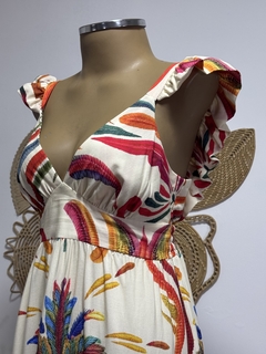 Vestido longo - alça com babado - comprar online