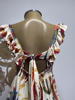Vestido longo - alça com babado