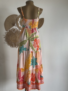 Vestido longuete - ajuste frontal - Bella Flor