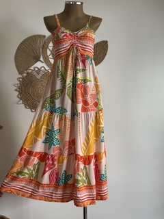 Imagem do Vestido longuete - ajuste frontal - Bella Flor