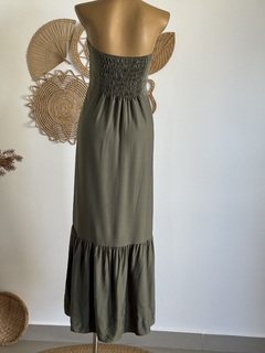 Vestido longo amarração no pescoço /Tomara que caia - verde na internet