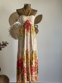 Vestido longo amarração no pescoço /Tomara que caia - Maria Mariá Moda e Acessórios