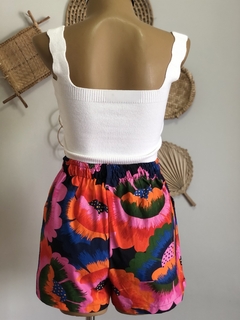 Shorts de sarja - Coleção Encanto & Flores - Maria Mariá Moda e Acessórios