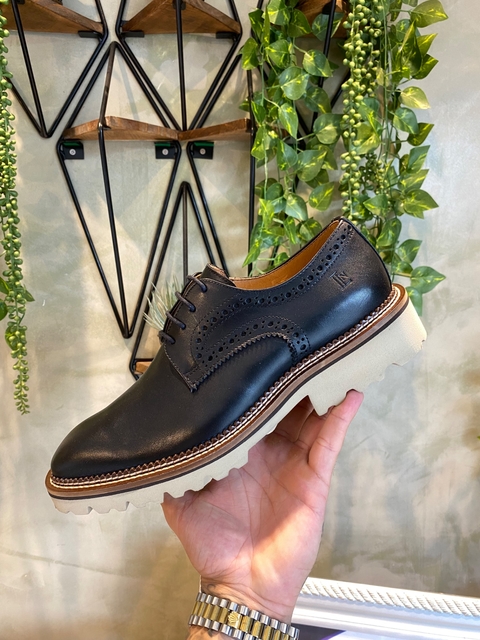 sapato derby tractor preto