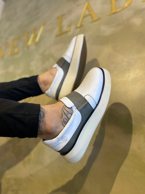 Sneaker Evolution Branco c Cinza