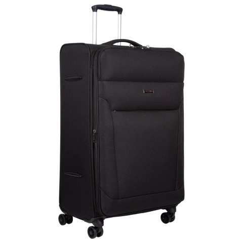 Mala de Viagem Média Poliéster Expansível Rodas Duplas 360° Cadeado TSA fixo Sestini Ultralight 5T Plus - PRETO