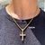 Crucifixo Cravejado Prata/Ouro + Corrente de brinde - comprar online