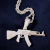 Pingente AK47 Cravejado Ice Premium + Corrente Italiana (Brinde)