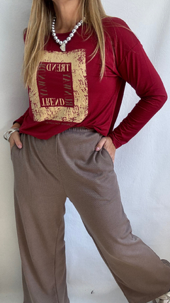 Pantalón waffle Tiziana - comprar online