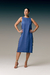 VESTIDO MIDI SUPERCAVA, LISTRA LATERAL