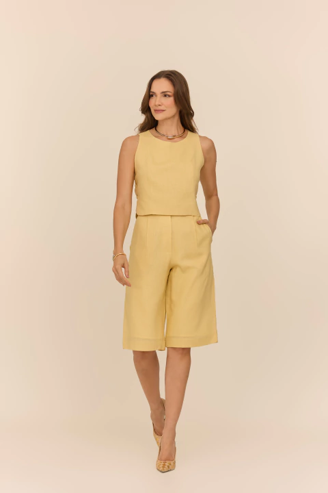 BLUSA LINHO LISO BOTÕES - comprar online