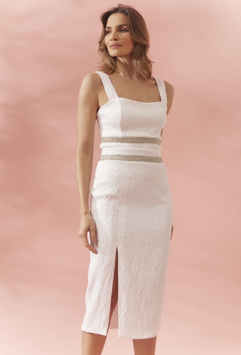 SAIA MIDI BORDADA, JACQUARD