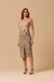 SAIA MIDI XADREZ FENDA FRONTAL JACQUARD