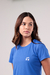 Imagem do Baby look Mountain Do Bio Soft Poliamida Azul Feminina UV+