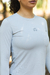 Blusa Manga Longa Mountain Do Sport Bio Soft Poliamida Cinza Feminina UV+