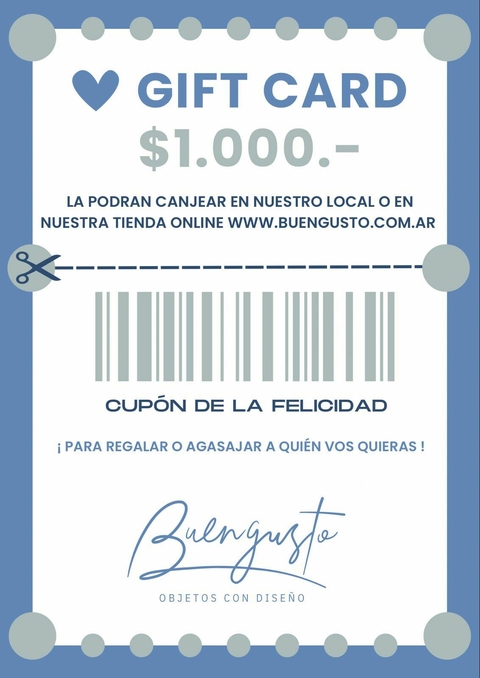 GIFT CARD $1.000.-