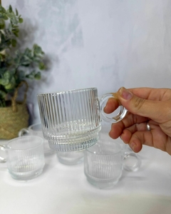 Set x6 tazas café 173ml rayas con asa - comprar online