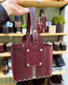 Canasta matera cuero vaqueta - Buen gusto