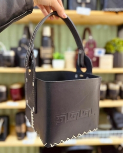 Canasta matera cuero vaqueta - tienda online