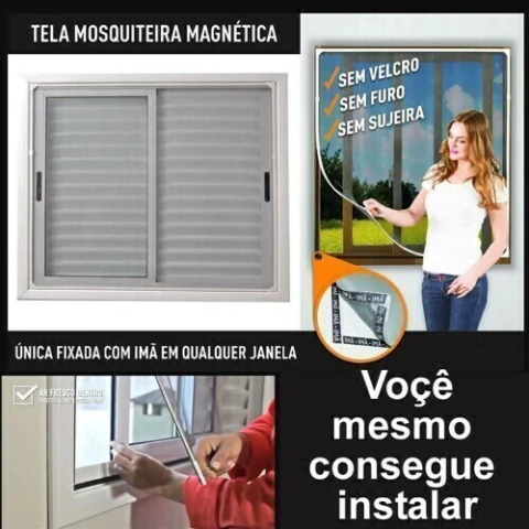 TELA MOSQUITEIRO MAGNÉTICA 1,50M X 1,80M