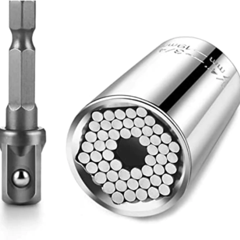 CHAVE UNIVERSAL CATRACA 7MM A 19MM COM ADAPTADOR PARA PARAFUSADEIRA EXTRATOR PORCA PARAFUSO DANIFICADO