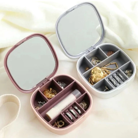 PORTA JOIA PORTATIL COM ESPELHO