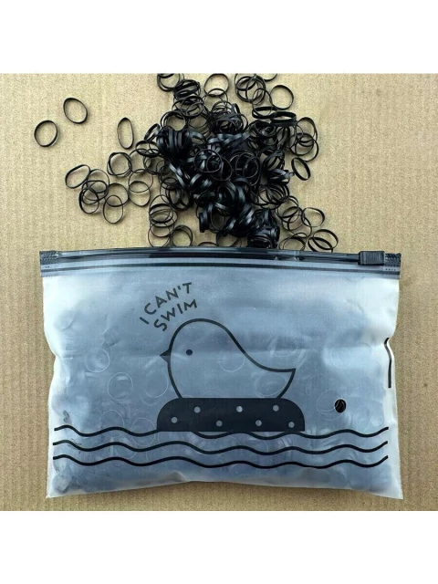 BOLSA COM 2000 ELASTICO PRETO PARA CABELO