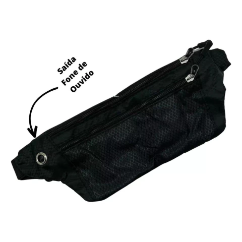 POCHETE ESPORTIVA UNISSEX IMPERMEÁVEL AJUSTÁVEL COM ZÍPER PARA CORRIDA E ACADEMIA