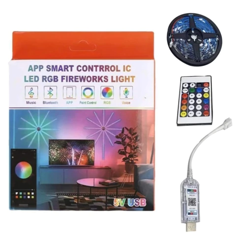 FITAS DE LED FOGOS DE ARTIFICIO COM CONTROLE DECORATIVO