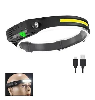 LANTERNA LED COB DE CABEÇA COM SENSOR DE VISÃO GERAL