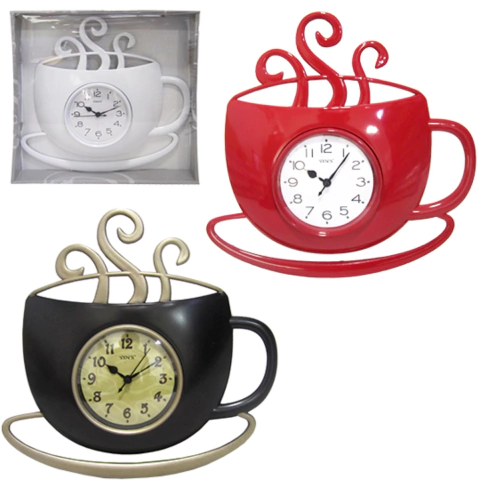 RELÓGIO DE PAREDE MODELO XÍCARA DE CAFÉ