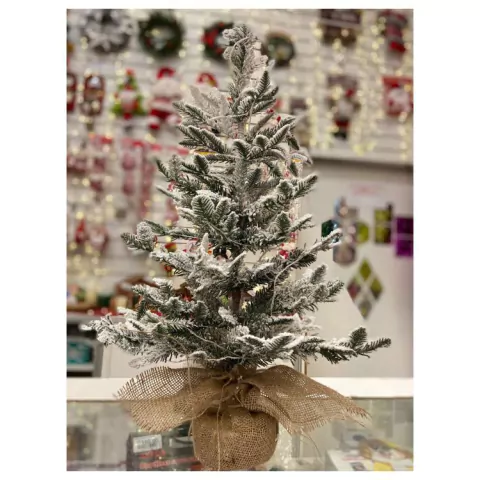 PINHEIRO FLOCADO COM LED 70CM