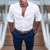 Camisa Blanca Pantalon Azul Cinturon Marron