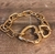 Pulseira Corrente Mosquetão fecho Coração Folheado a Ouro 18K Prata Luxo Tendência na internet
