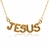Colar Corrente Feminino Folheado ouro 18k com Pingente Frase Jesus Dourado - Store LVO