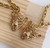 Choker Corrente elos Grosso com Pingente Onça Folheado Ouro 18K Dourado / Colar Tigre Luxo Tendência - loja online