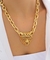 Choker Corrente elos Grosso com Pingente Onça Folheado Ouro 18K Dourado / Colar Tigre Luxo Tendência