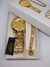 Imagem do Kit Relógio de Pulso Masculino DHP Aço Inox Prova Água Dourado + Pulseira Corrente elos Cartier + Caixa