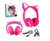 Fone de ouvido infantil Bluetooth Headphone orelha de Gato Gatinho Led RGB Microfone Headset