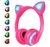 Fone de ouvido infantil Bluetooth Headphone orelha de Gato Gatinho Led RGB Microfone Headset - comprar online
