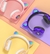 Fone de ouvido infantil Bluetooth Headphone orelha de Gato Gatinho Led RGB Microfone Headset