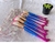 Kit com 7 Pinceis para Maquiagem Sereia Make Unicornio Blush Po, Sombras Esfumador Blush