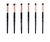 Kit com 6 Pinceis para Maquiagem Pincel Profissional Make para Olhos Sombras Ruby Preto/Rose