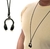 Colar Cordão Couro Masculino com Pingente Aço Inox Fone Headphone Dj All Black Preto