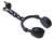Imagem do Colar Cordão Couro Masculino com Pingente Aço Inox Fone Headphone Dj All Black Preto