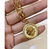 Colar Corrente Gargantilha Feminino Elos Português com Pingente Medalha Leão Folheado Ouro 18K Dourado Tendência na internet
