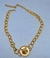 Colar Corrente Feminino Elos Grosso com Pingente Medalha Redondo Leão Folheado Ouro 18K Dourado Choker Tigre - Store LVO