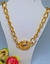 Imagem do Colar Corrente Feminino Elos Grosso com Pingente Medalha Redondo Leão Folheado Ouro 18K Dourado Choker Tigre